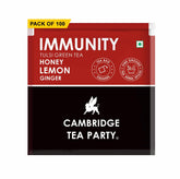 Cambridge Tea Party Immunity Tulsi Green Tea - 100 Tea Bags | Infused With Honey, Lemon & Ginger - Caffeine Free, Allergen-Free